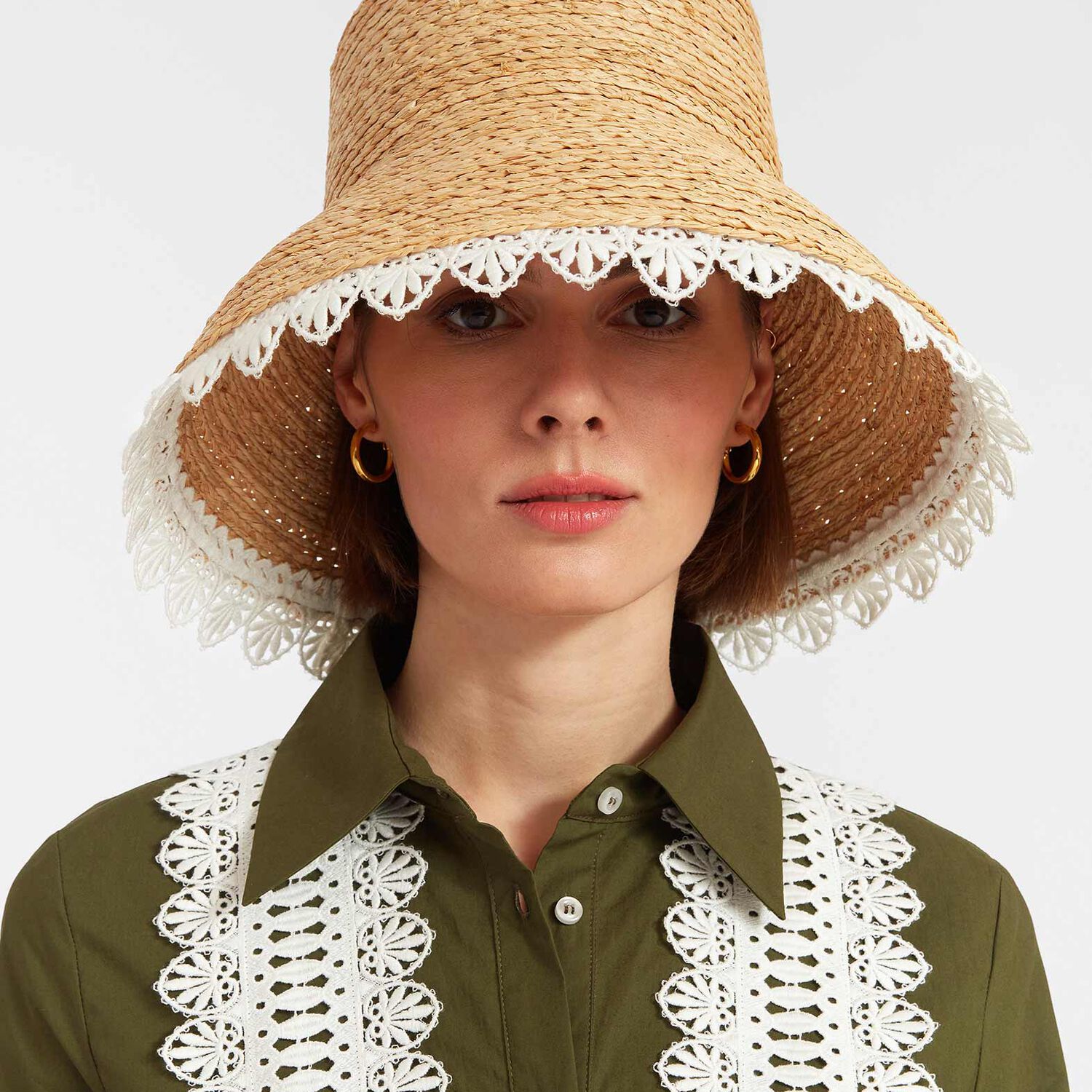 Shop La Doublej The Ombra Hat In Solid Ivory