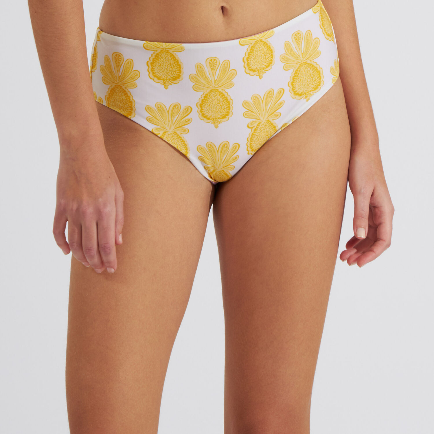 La Doublej Boy Brief In Pineapple Sunflower White