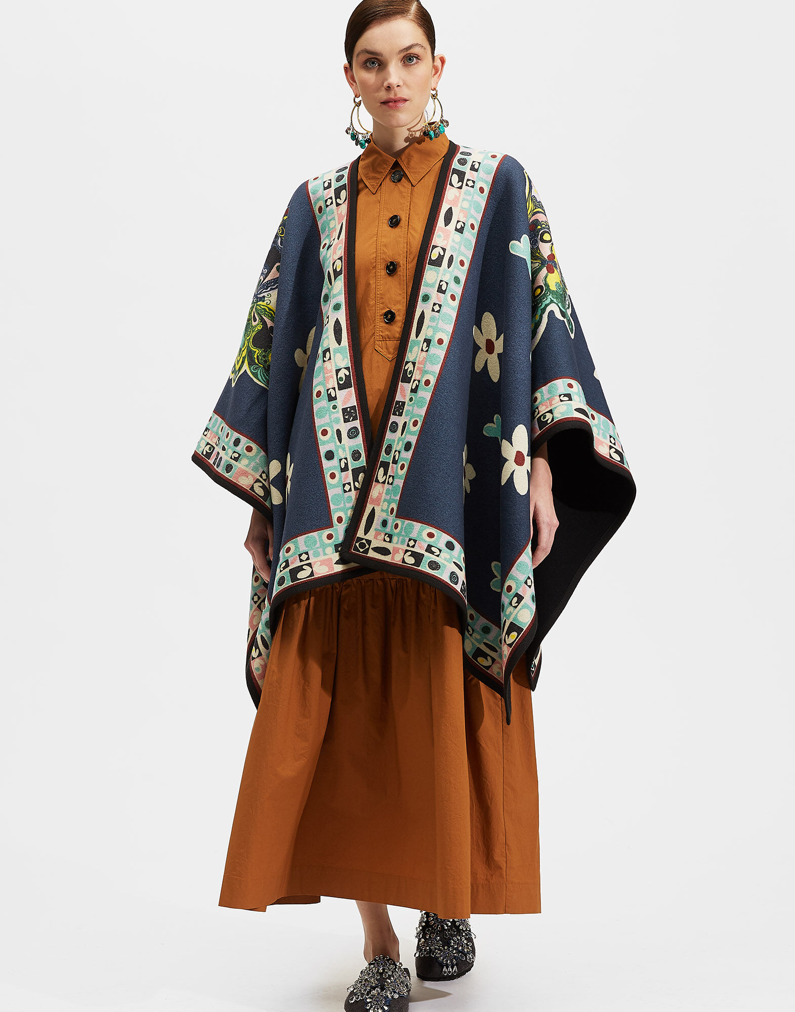 LaDoubleJ Poncho Butterfly Blu JAC0019PLA003BUT0002