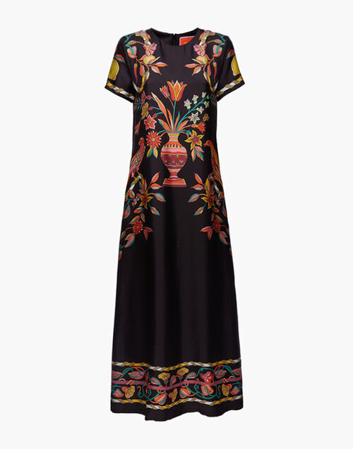 La DoubleJ Swing Dress Borboni Placee Nero DRE0128SIL006BRN02BL01