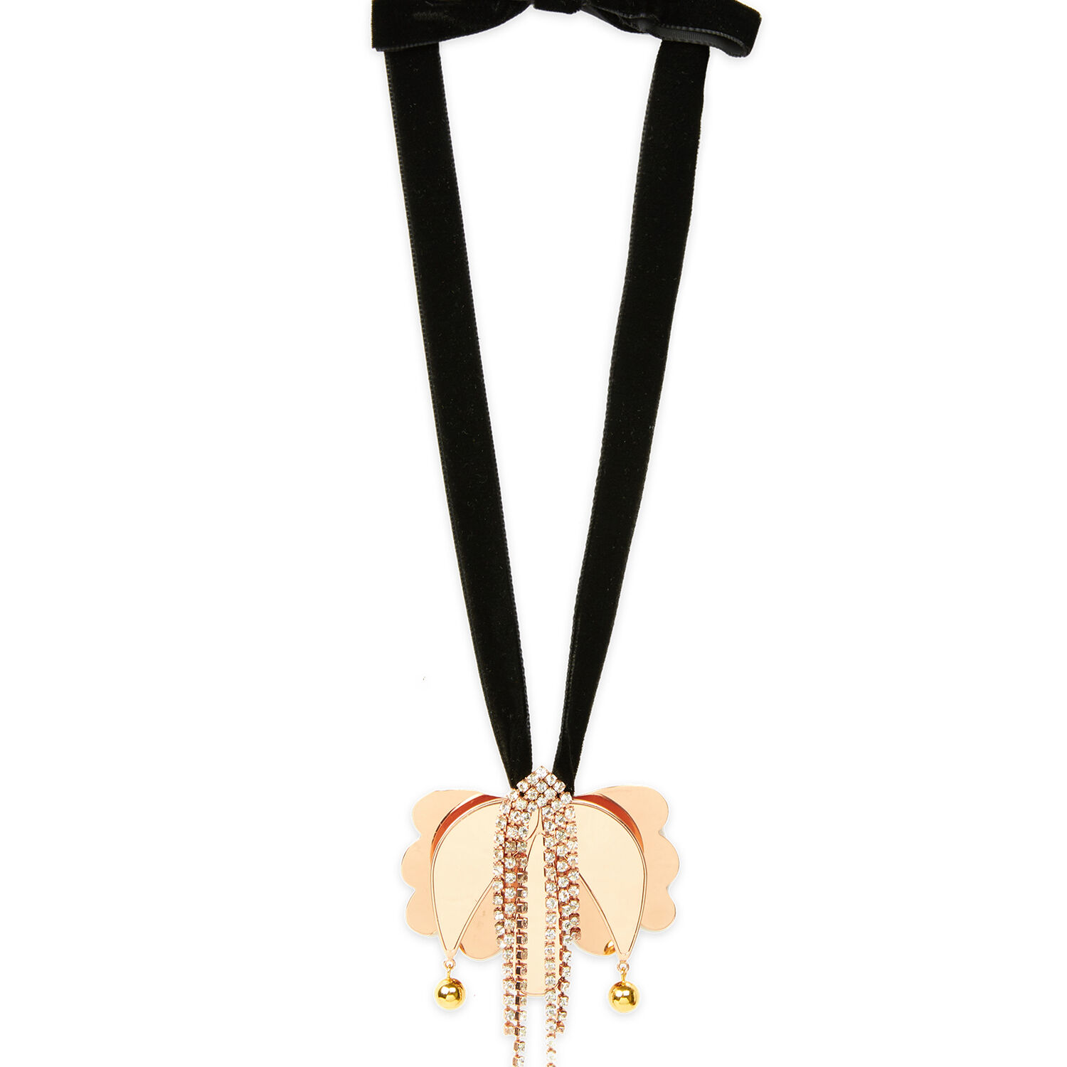 La Doublej Draped Floral Necklace In Oro Rosa