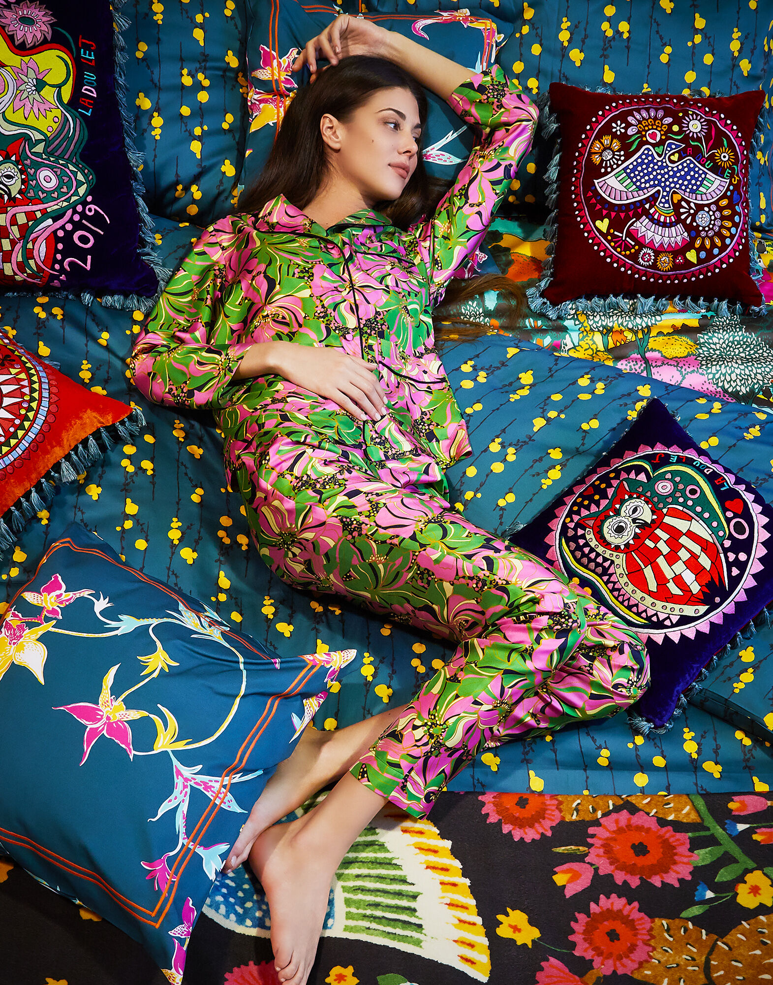 La DoubleJ Pajama Shirt Carnevale SHI0032SIL001CAR0001