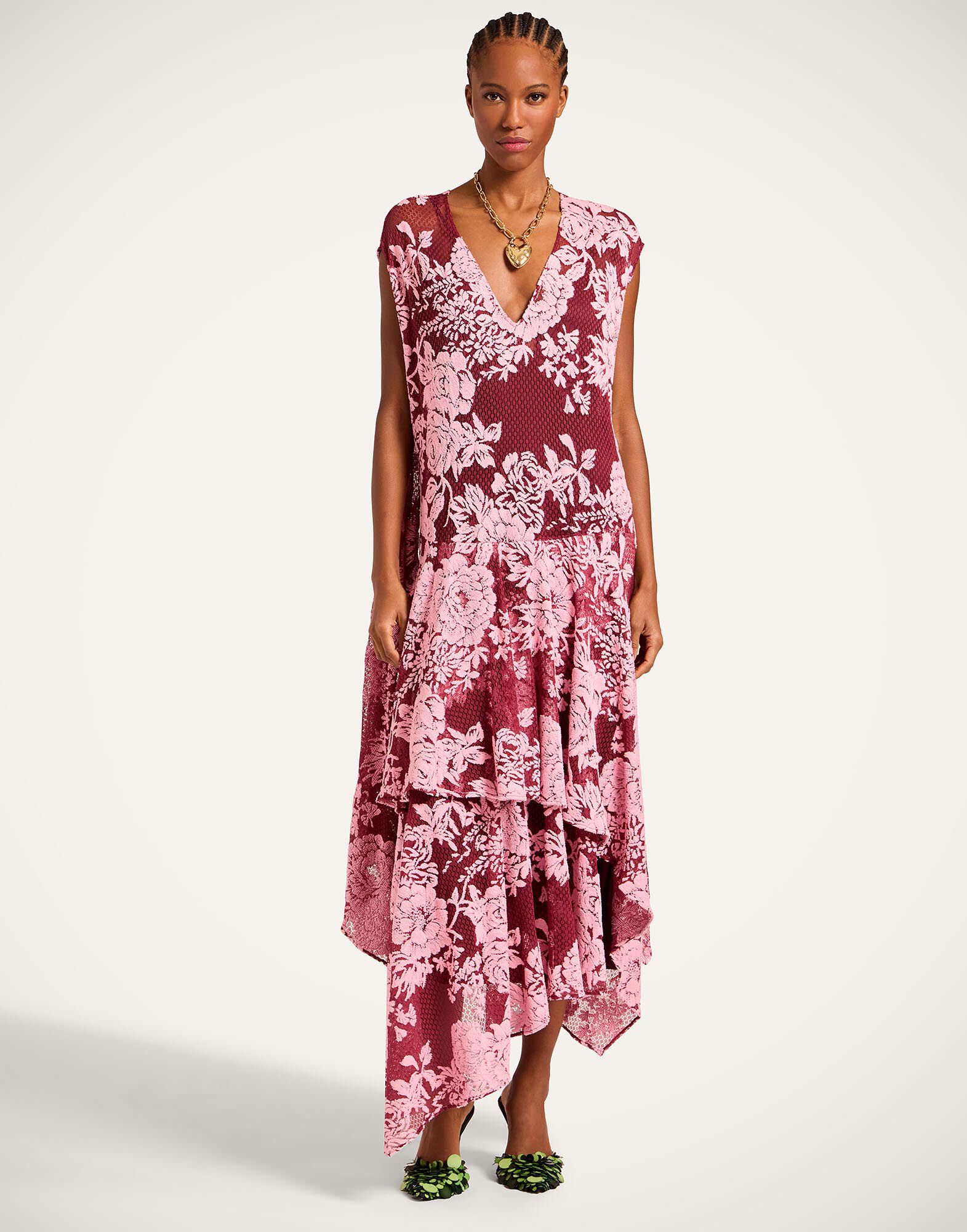 La DoubleJ Do It All Lacey Dress Solid Pink DRE1003LAC005BIC01PI01