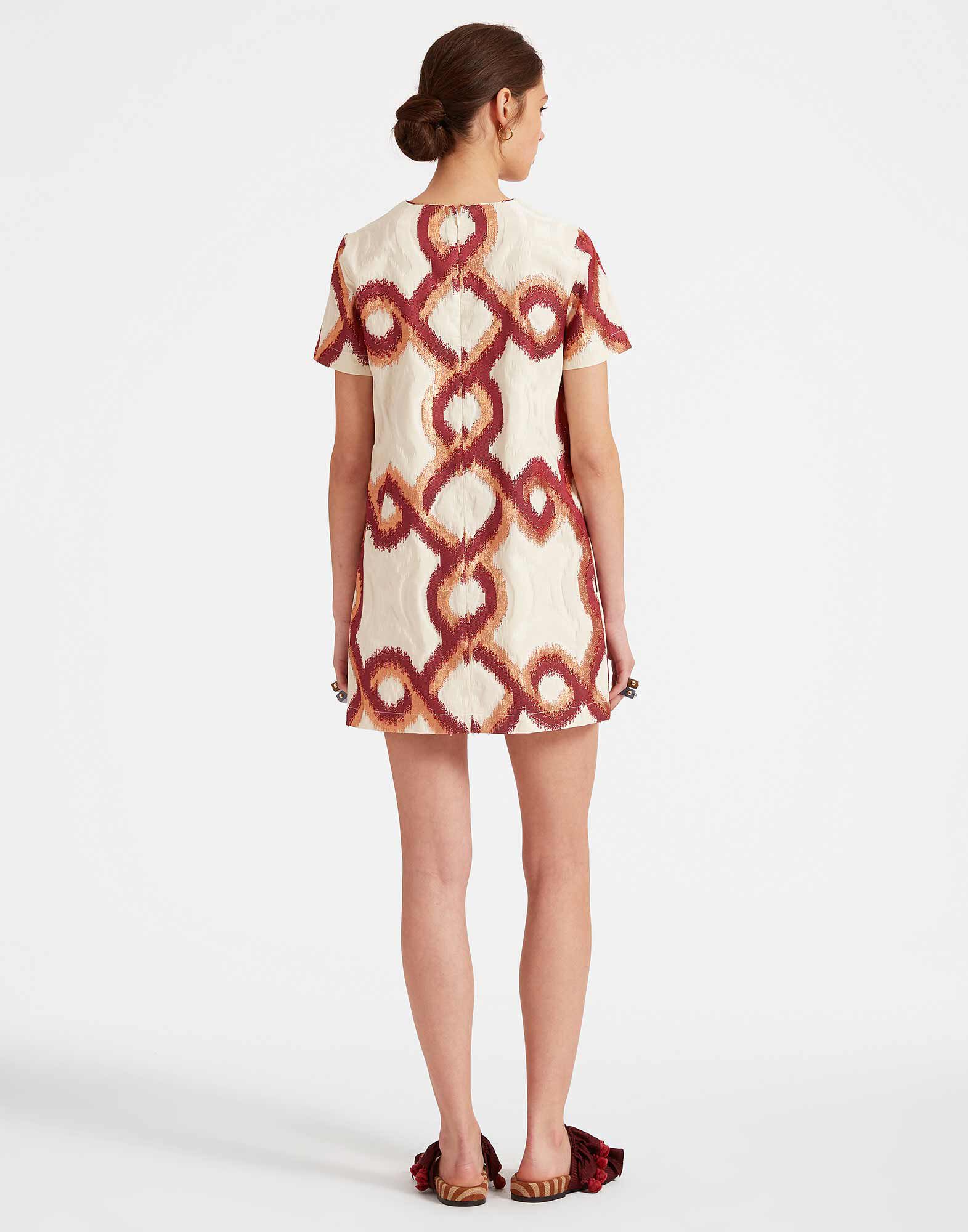 Mini Swing Dress in Tackle Burgundy for Women La DoubleJ