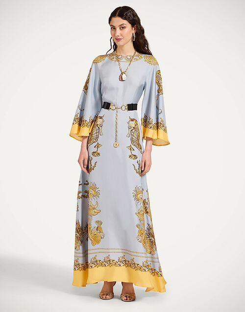 La DoubleJ Long Sorella Dress Oceania Plac&eacute;e Light Blue DRE0923SIL026OCE01BU01