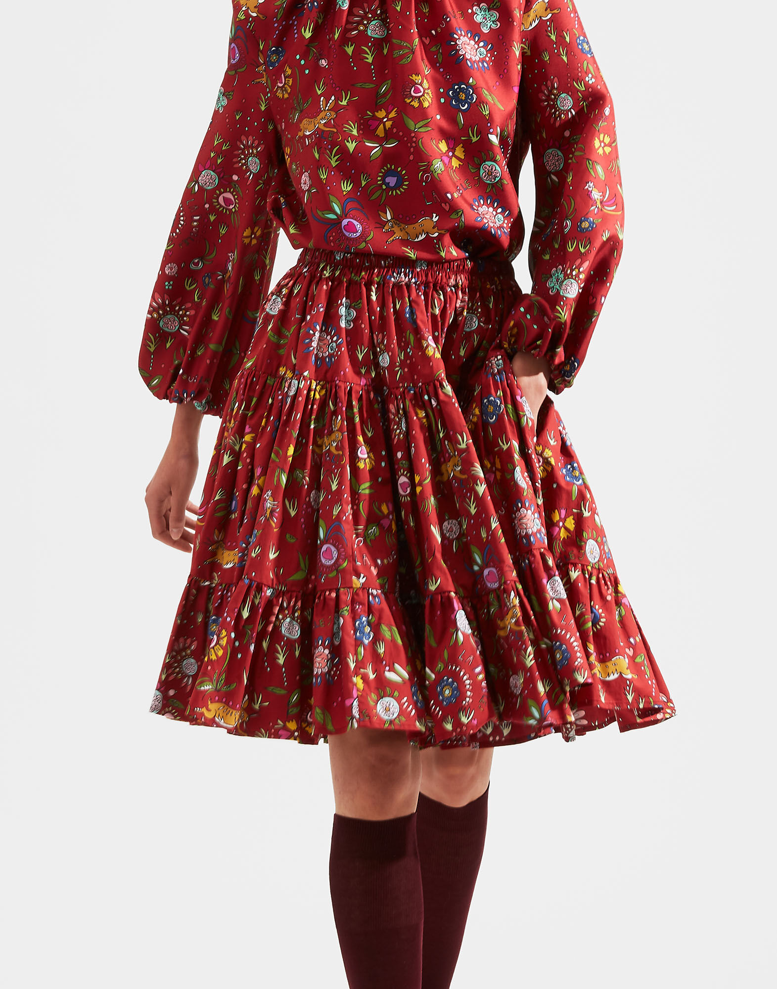 LaDoubleJ Love Skirt Babe Bordeaux SKI0038COT001BAB0004