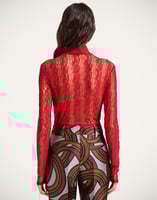 La DoubleJ Lacey Turtleneck La DoubleJ Lacey Turtleneck Solid Brick Red TOP0180LAC007SOLIDRE06