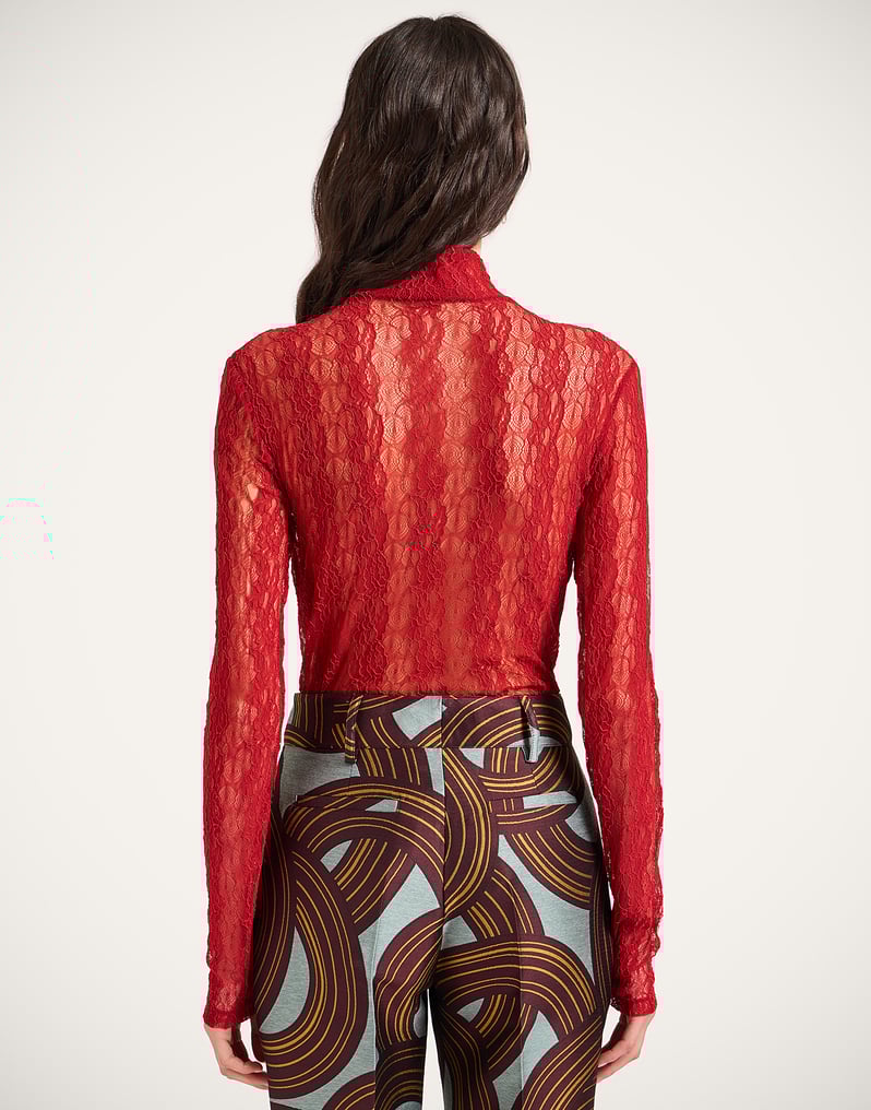 La DoubleJ Lacey Turtleneck La DoubleJ Lacey Turtleneck Solid Brick Red TOP0180LAC007SOLIDRE06