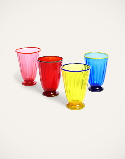 La DoubleJ Rainbow Glass Set of 4 La DoubleJ Rainbow Glass Set of 4 Rainbow GLA0004MUR001ASS0001
