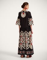 La DoubleJ Viviana Dress La DoubleJ Viviana Dress Medallion Placée Black DRE0716COT056MED01BL01