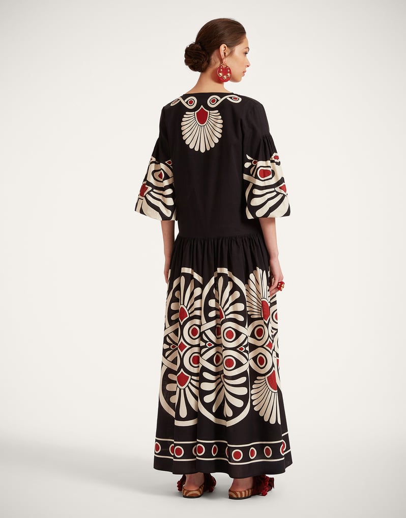 La DoubleJ Viviana Dress La DoubleJ Viviana Dress Medallion Placée Black DRE0716COT056MED01BL01