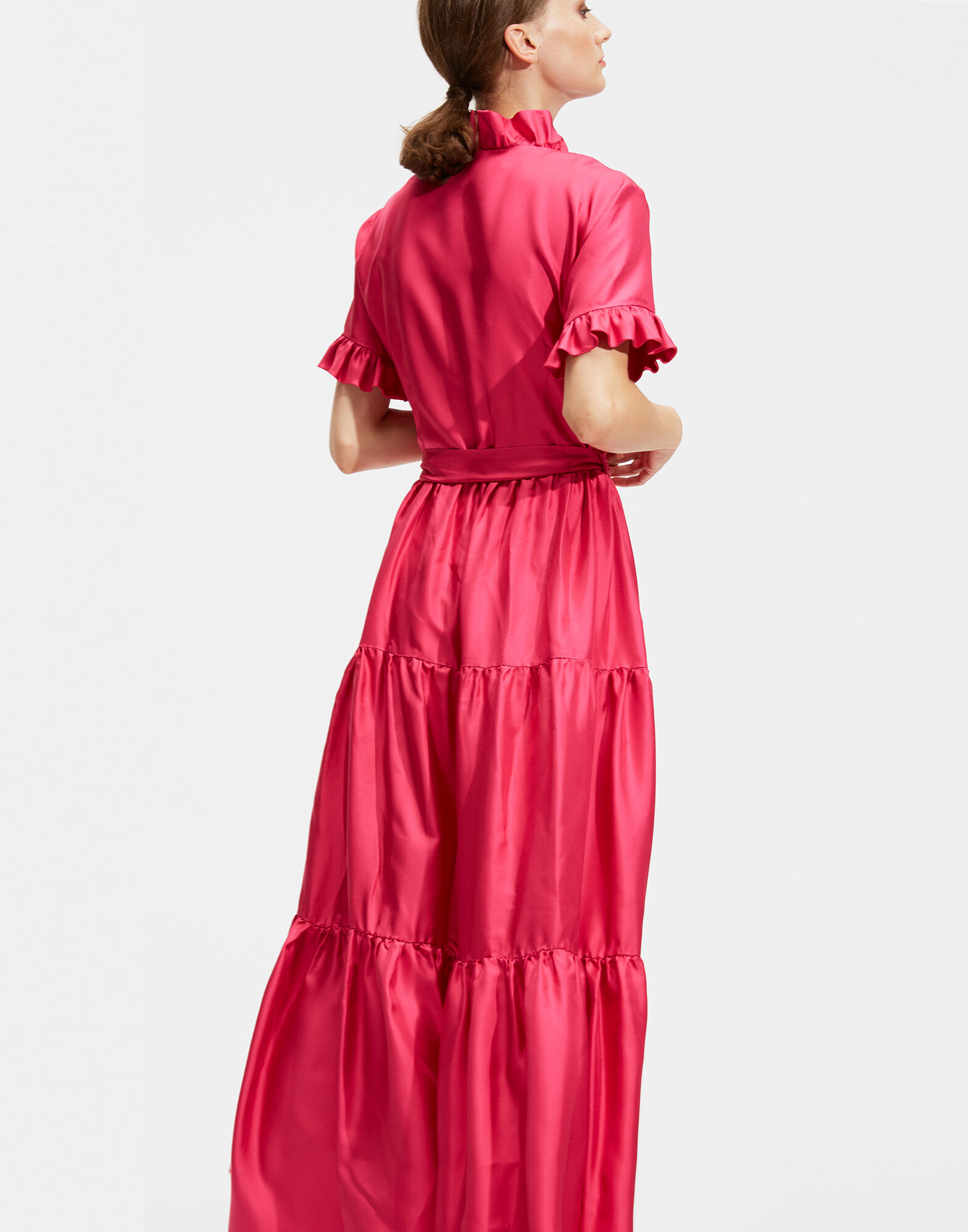 LaDoubleJ Long & Sassy Dress Solid Magenta DRE0017SIL001FUC0001