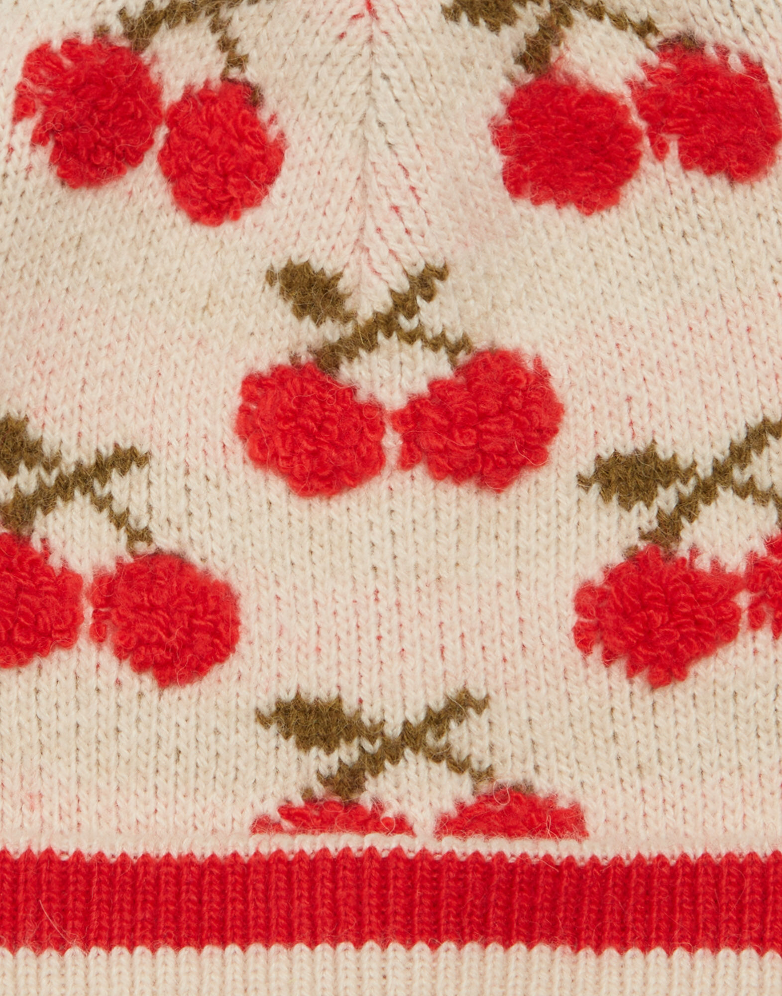 La DoubleJ Cherry Beanie Off White HAT0016KNI092VA200WH05