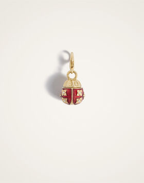 Lady Scarab Charm La DoubleJ: 24K Gold Plate & Rhinestone CHM0022MET002