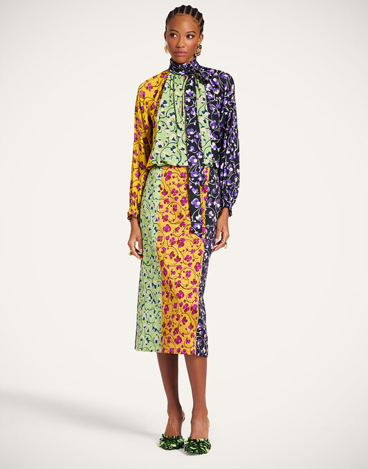 Cerere Blouse La DoubleJ: Honeysuckle Tricolor Placée Yellow SHI0120VIS019