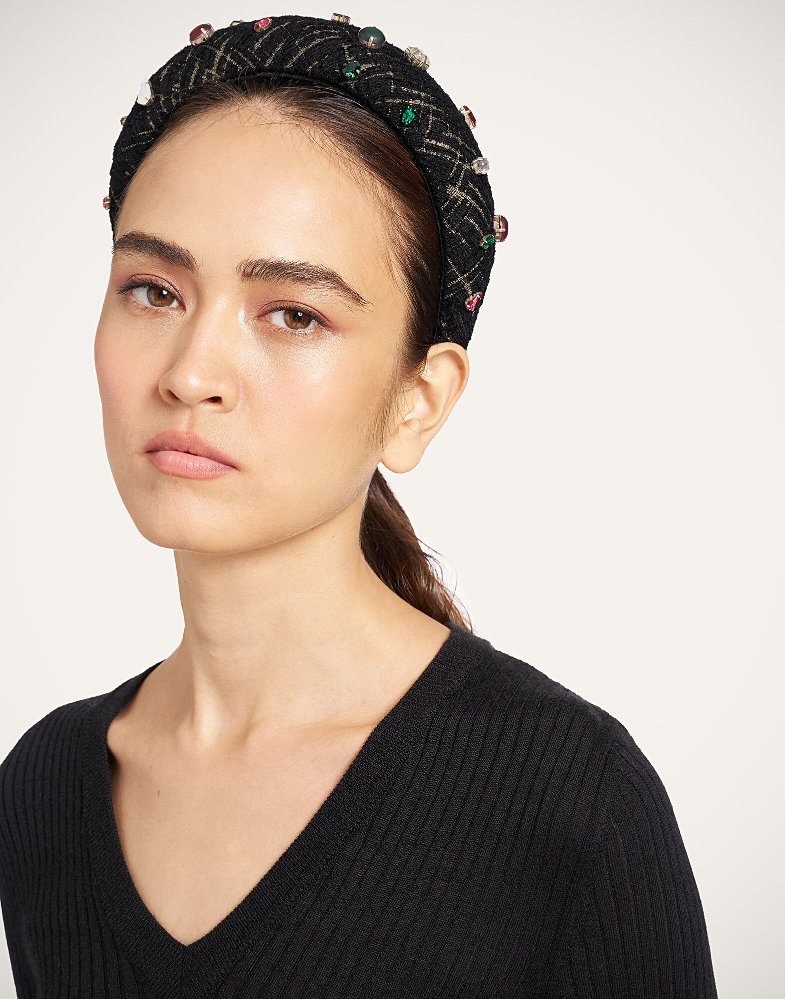 Medici Headband La DoubleJ: Bicolor Black HEB0026WOL040