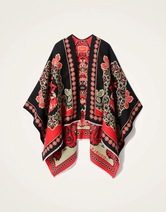 Soul Poncho La DoubleJ: Cornucopia Placée Black Soul Poncho La DoubleJ: Cornucopia Placée Black SCA0059WOL025