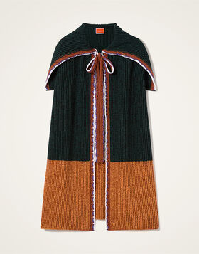Gala Cape La DoubleJ: Color Block Dark Green & Rust JAC0185KNI188