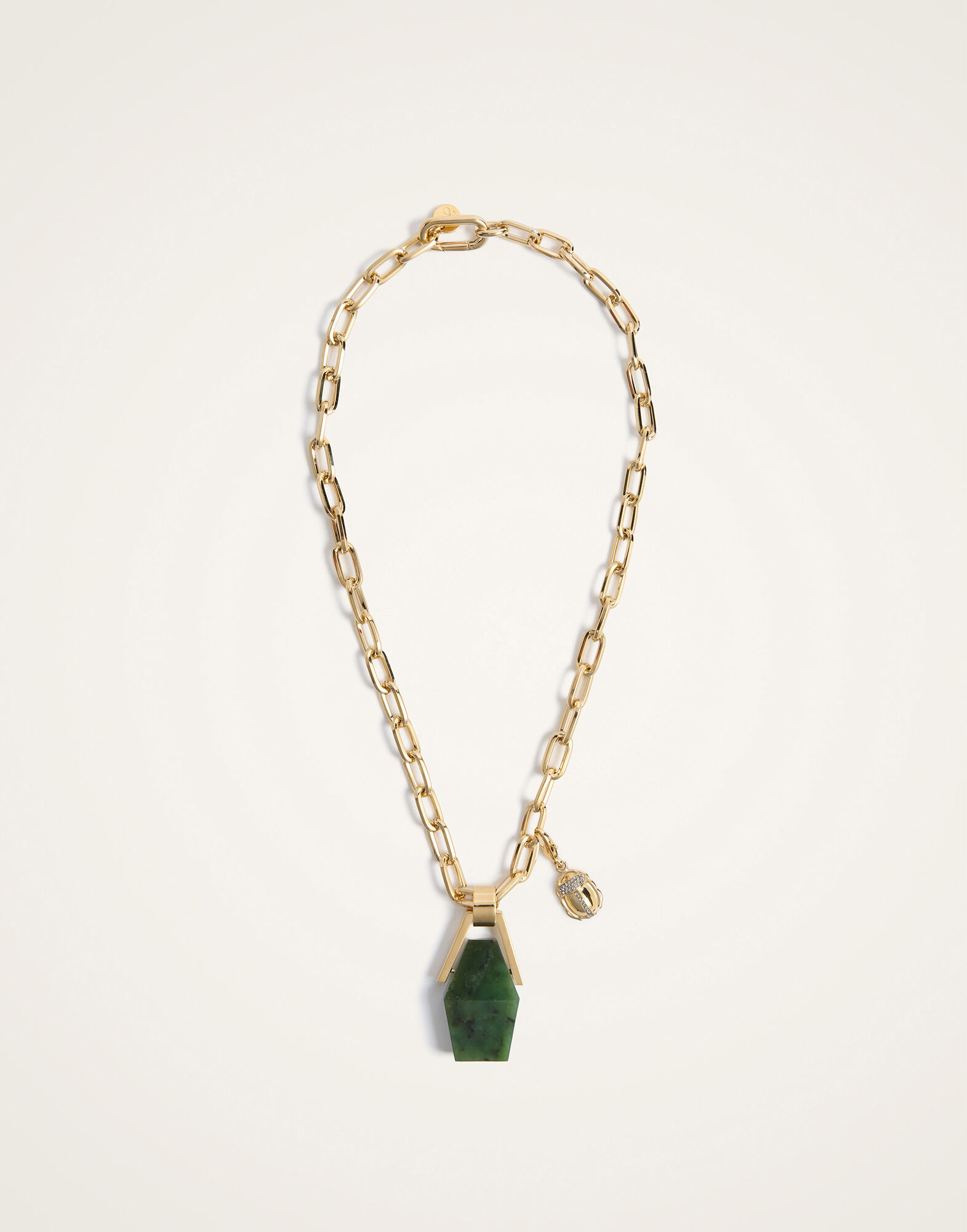 Portal Necklace La DoubleJ: 24K Gold Plate & Green Jade Portal Necklace La DoubleJ: 24K Gold Plate & Green Jade NEC0021BRA003
