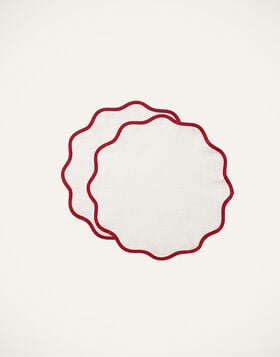 Cloud Placemat Set of 2 LaDoubleJ: Red TBM0003COT005