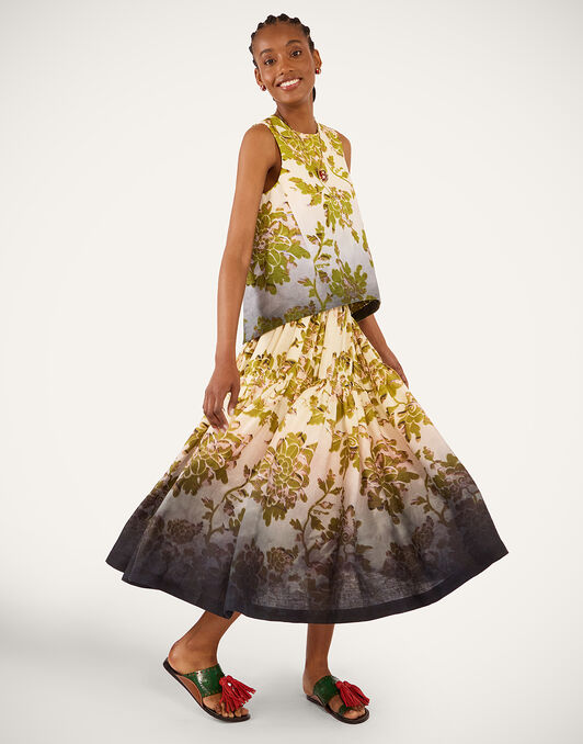 Gala Skirt La DoubleJ: Oasis Ombré Placée Green & Black Gala Skirt La DoubleJ: Oasis Ombré Placée Green & Black SKI0202LIN014