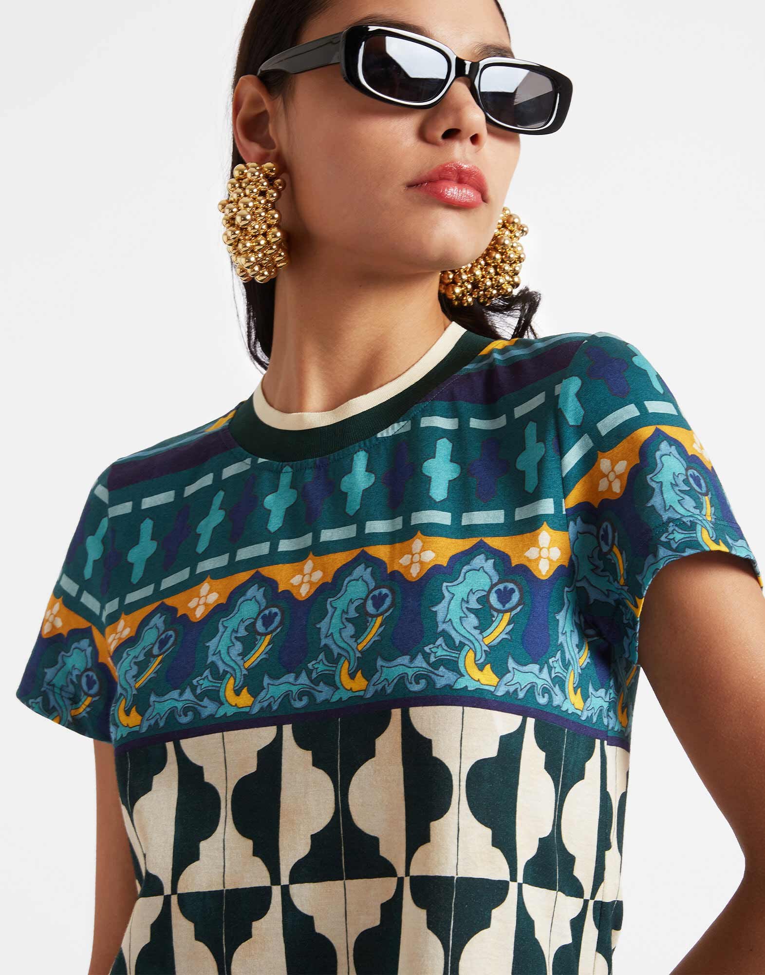 Sporty Swing Dress La DoubleJ: Casareale Barré Placèe Emerald Sporty Swing Dress La DoubleJ: Casareale Barré Placèe Emerald DRE0247JER002