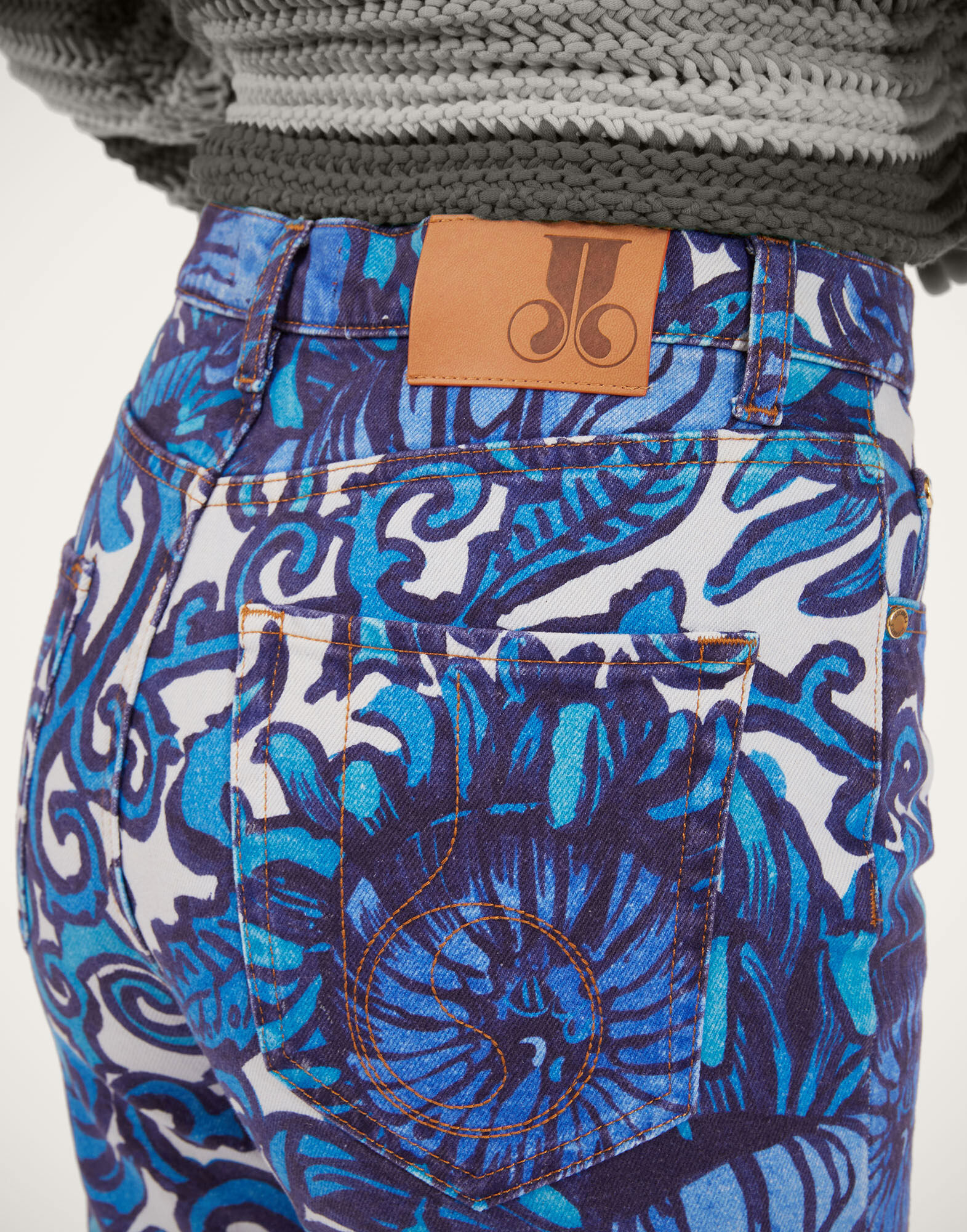 Fancy Crop Jeans (With Feathers) La DoubleJ: Anemone TRO0108DEN001