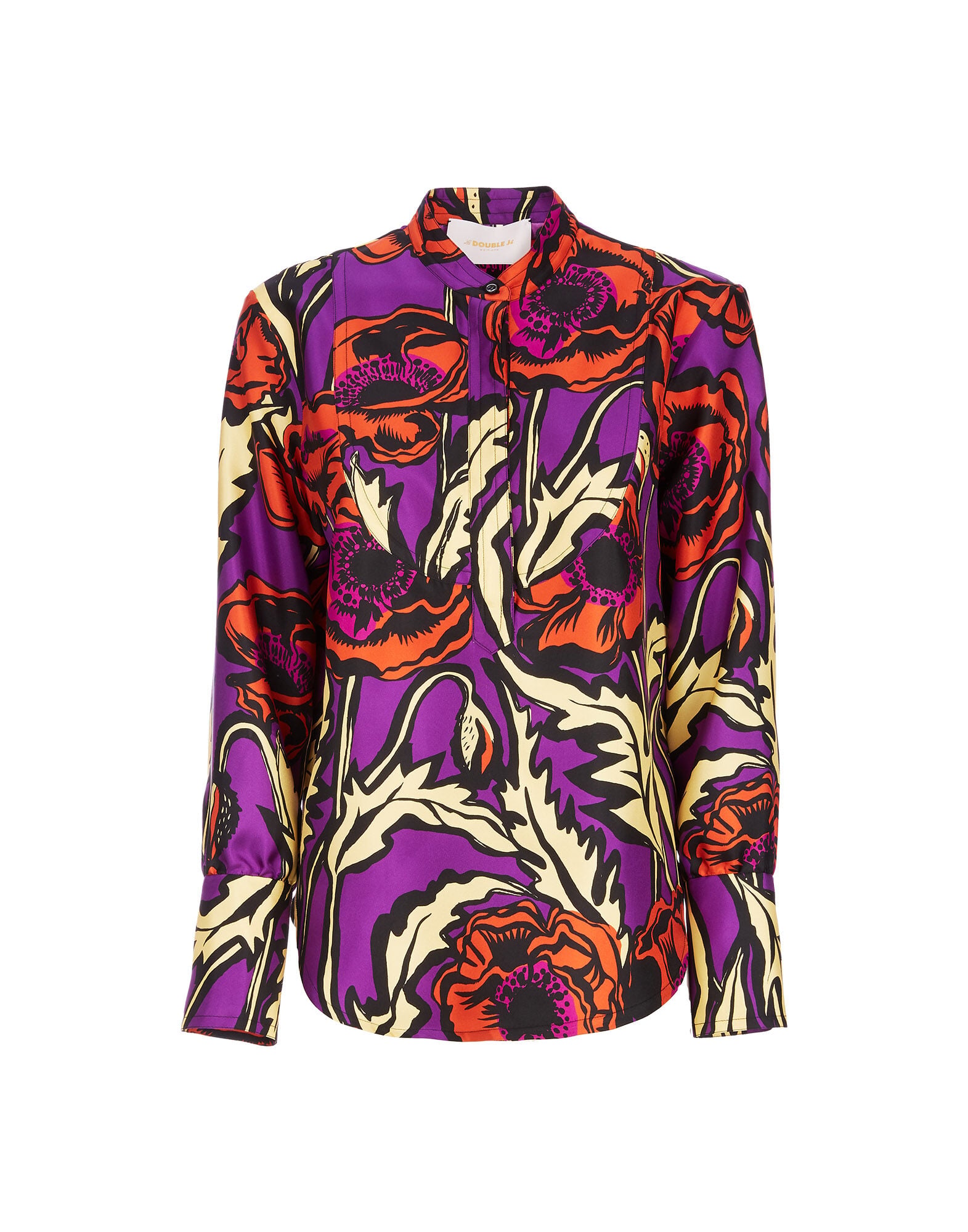 Portofino Shirt LaDoubleJ: Big Blooms Viola SHI0046SIL001