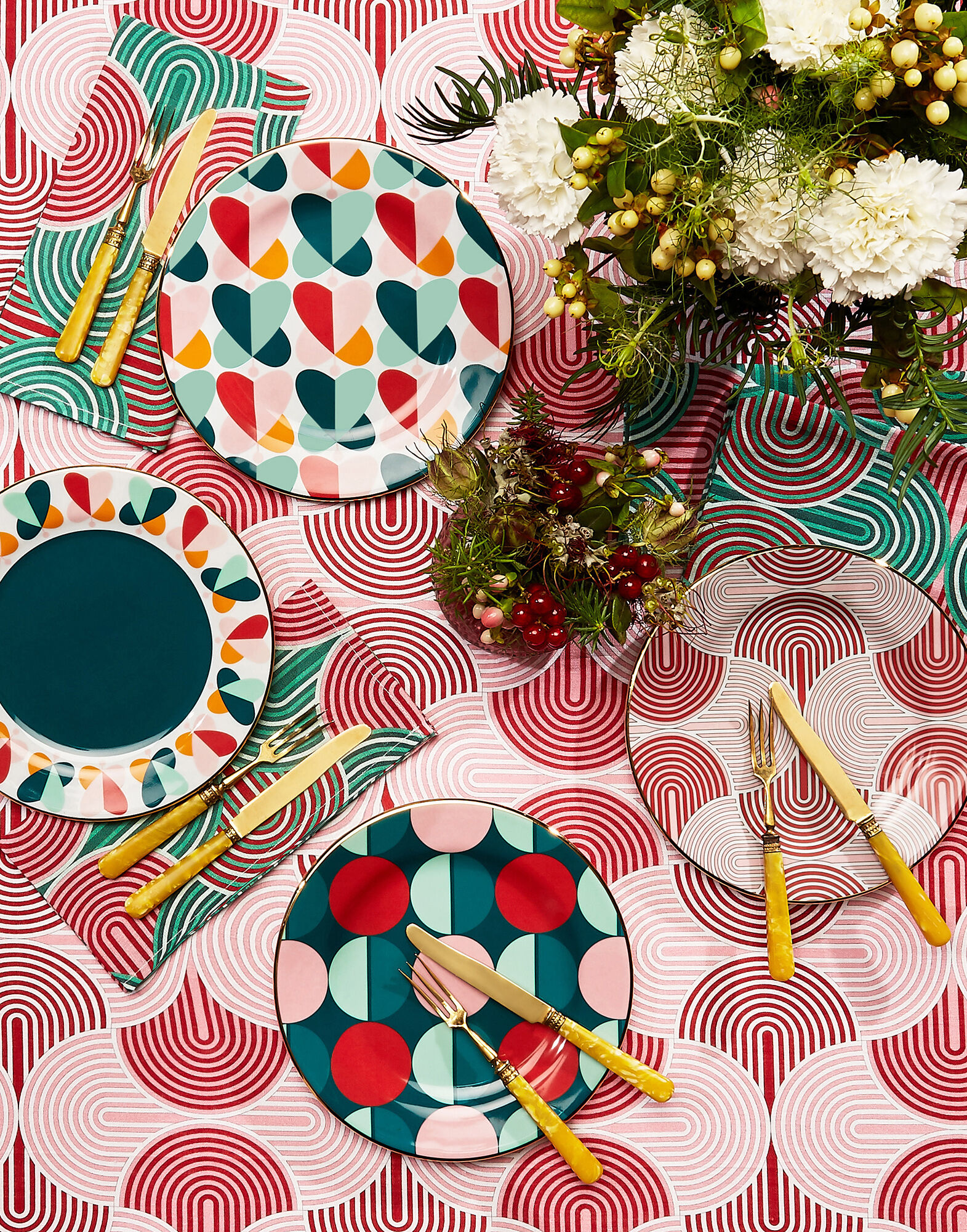 Medium Tablecloth (180x280) La DoubleJ: Slinky Rosso Medium Tablecloth (180x280) La DoubleJ: Slinky Rosso TBC0002LIN001