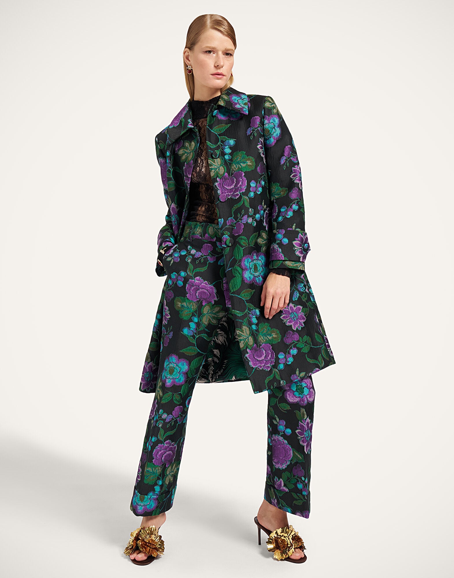 Precious Coat La DoubleJ: Botanical Black JAC0122JCQ144