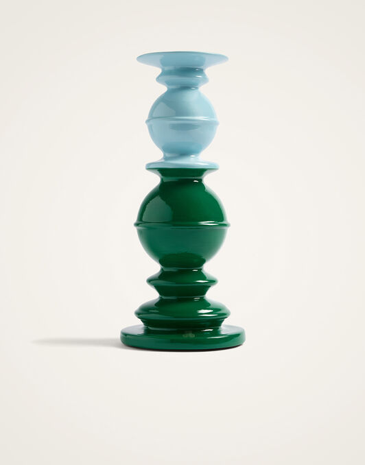 Space Pillar Candle La DoubleJ: Color Block Green, Light Blue, Saffron OTC0012CEW001