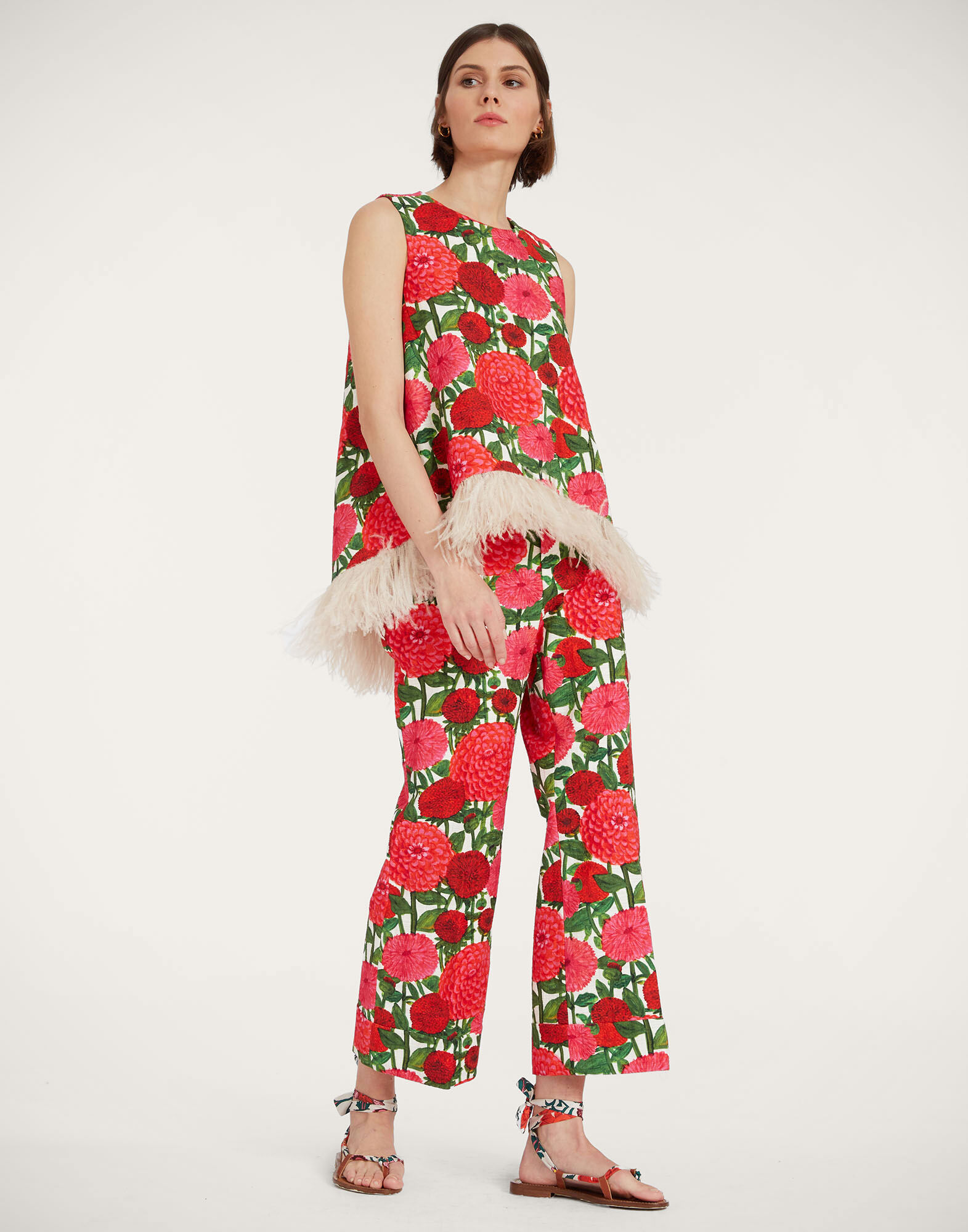 Hendrix Pants La DoubleJ: Pink Dahlias TRO0014COT005