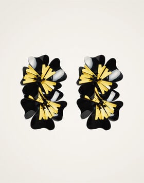 Flora Earrings La DoubleJ: Solid Black EAR0047POL013
