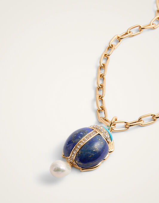 Talismania Necklace La DoubleJ: 24K Gold Plate & Lapis lazuli Talismania Necklace La DoubleJ: 24K Gold Plate & Lapis lazuli NEC0054BRA003