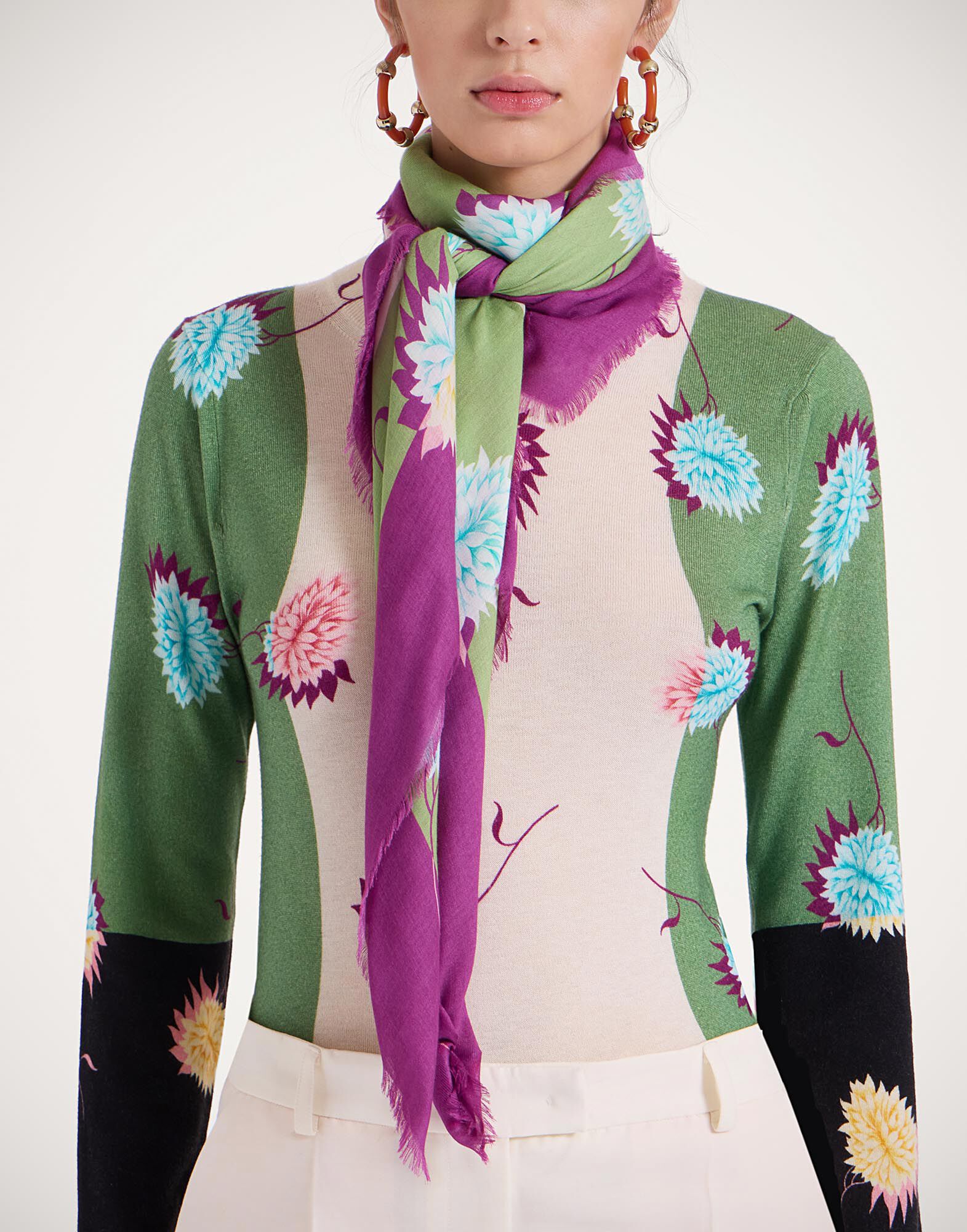 Foulard 120 La DoubleJ: Derby Placée Multicolor SCA0049MOS001