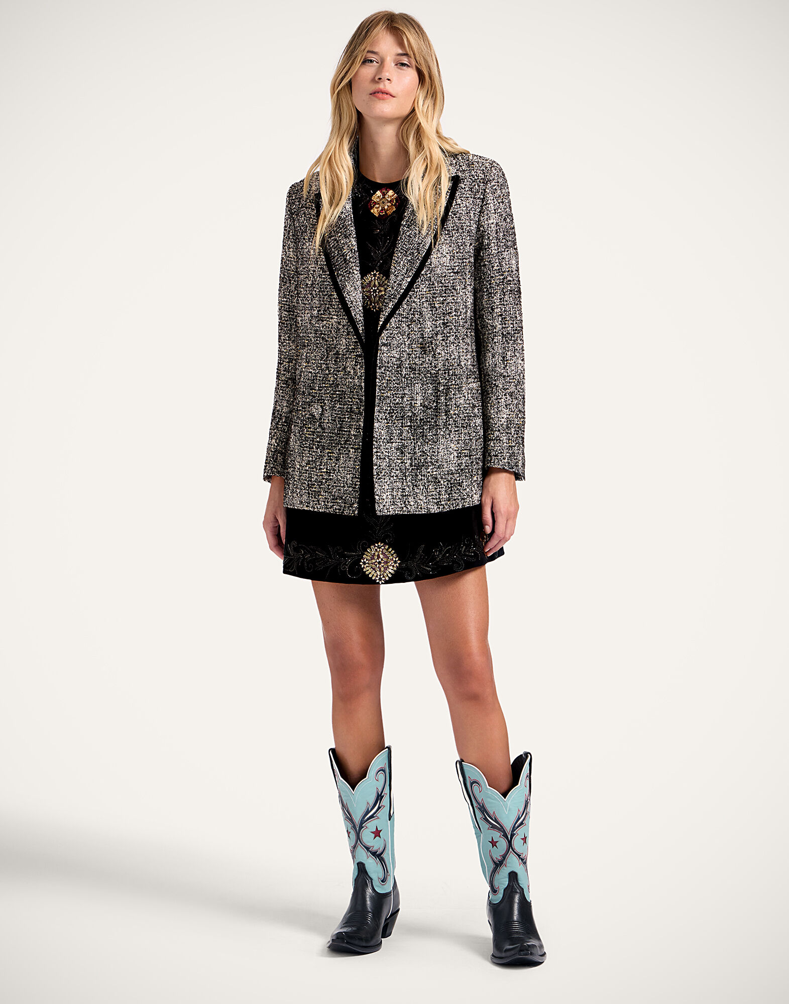 Jagger Jacket La DoubleJ: Solid Black & White Jagger Jacket La DoubleJ: Solid Black & White JAC0154WOL031