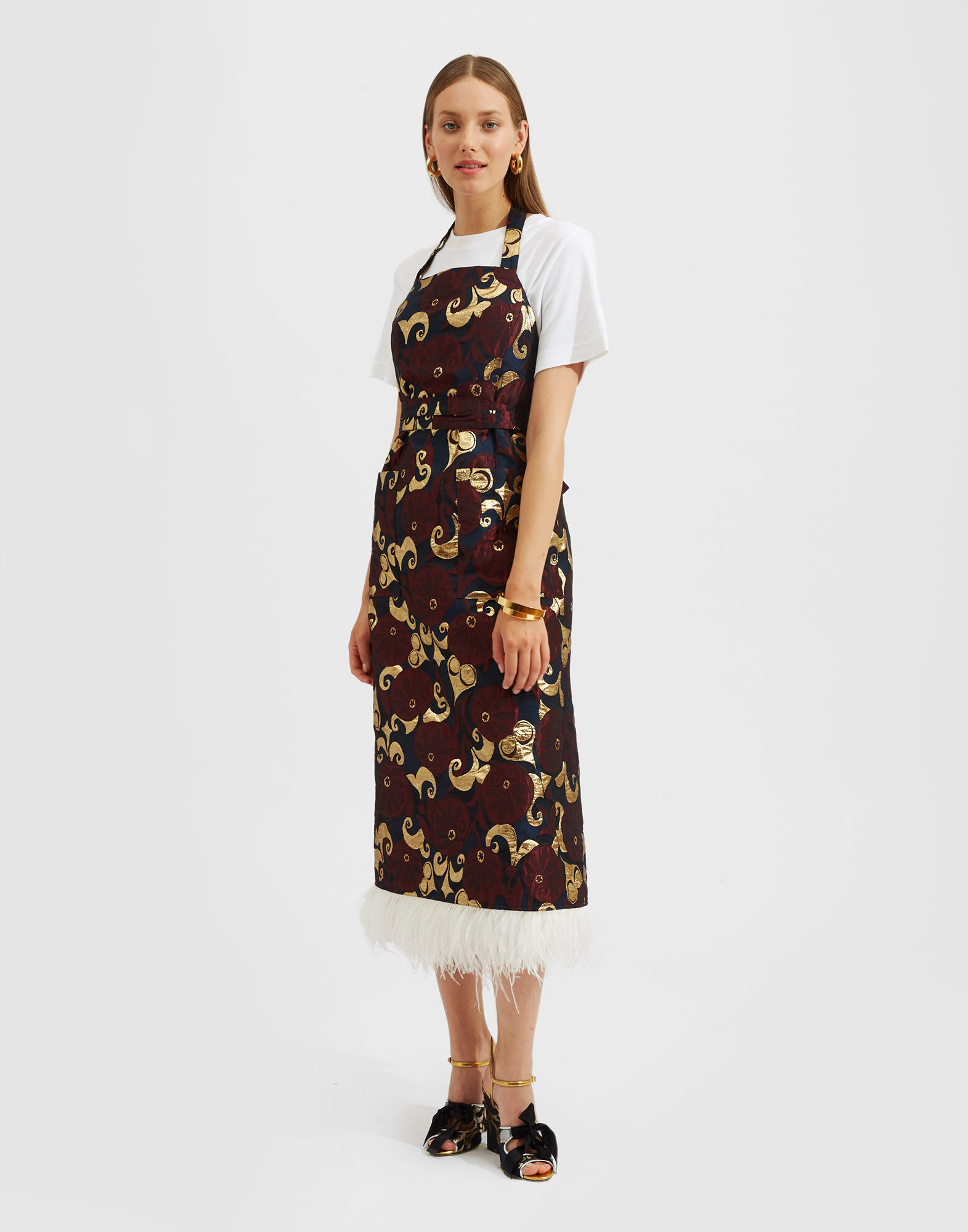Apron Dress La DoubleJ: Moonflower Gold Apron Dress La DoubleJ: Moonflower Gold DRE0572JCQ051