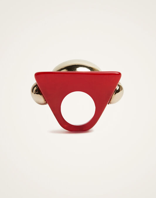 Hathor Square Ring La DoubleJ: Red RIN0003POL005