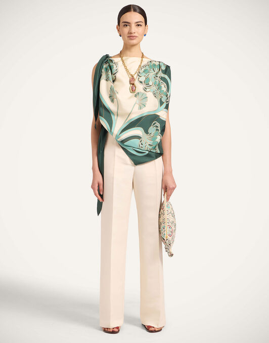 Full-On Foulard La DoubleJ: Blooming Tulip Placée Mint SCA0096SIL029