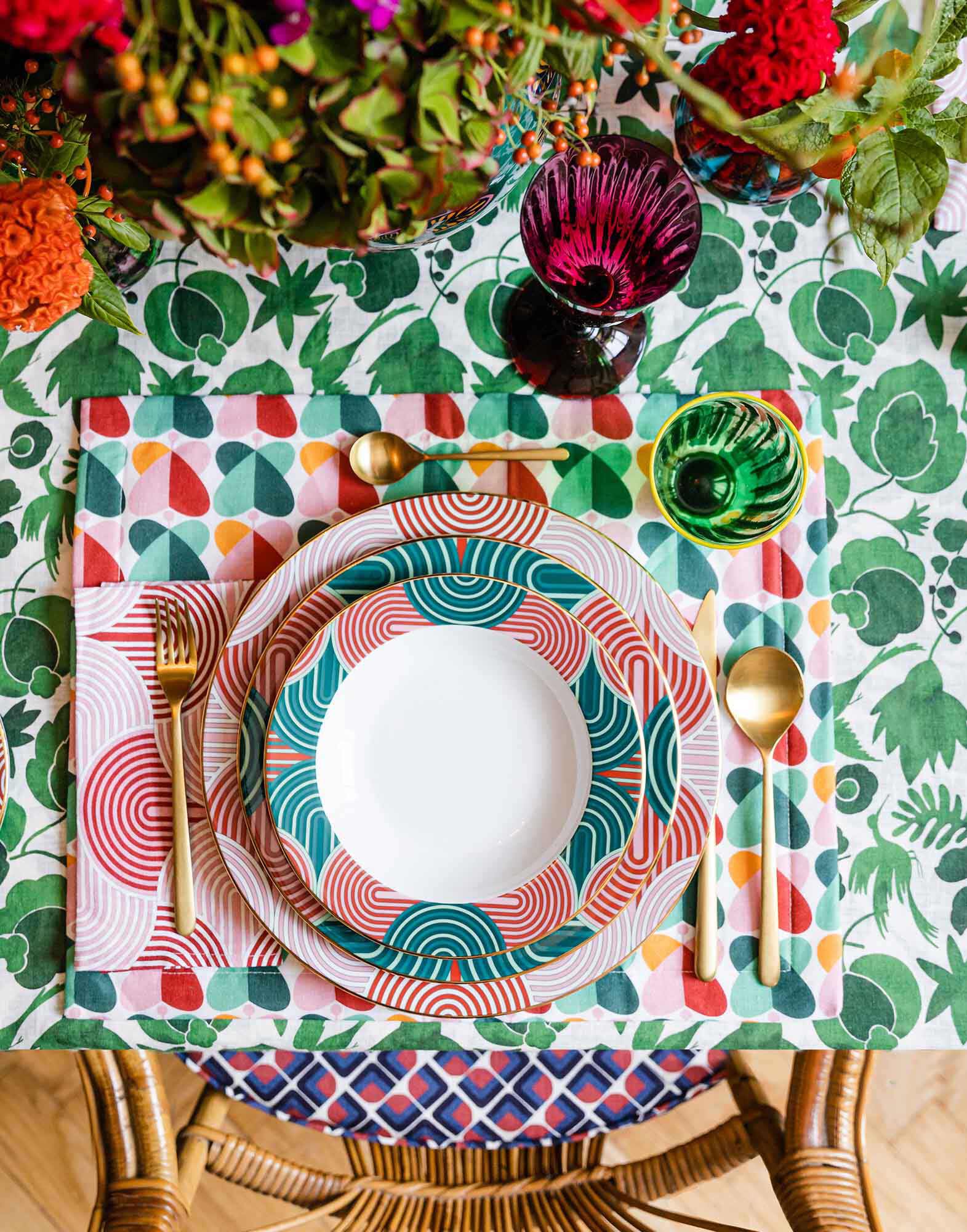 Placemat Set Of 2 La DoubleJ: Farfalle Placemat Set Of 2 La DoubleJ: Farfalle TBM0001LIN005