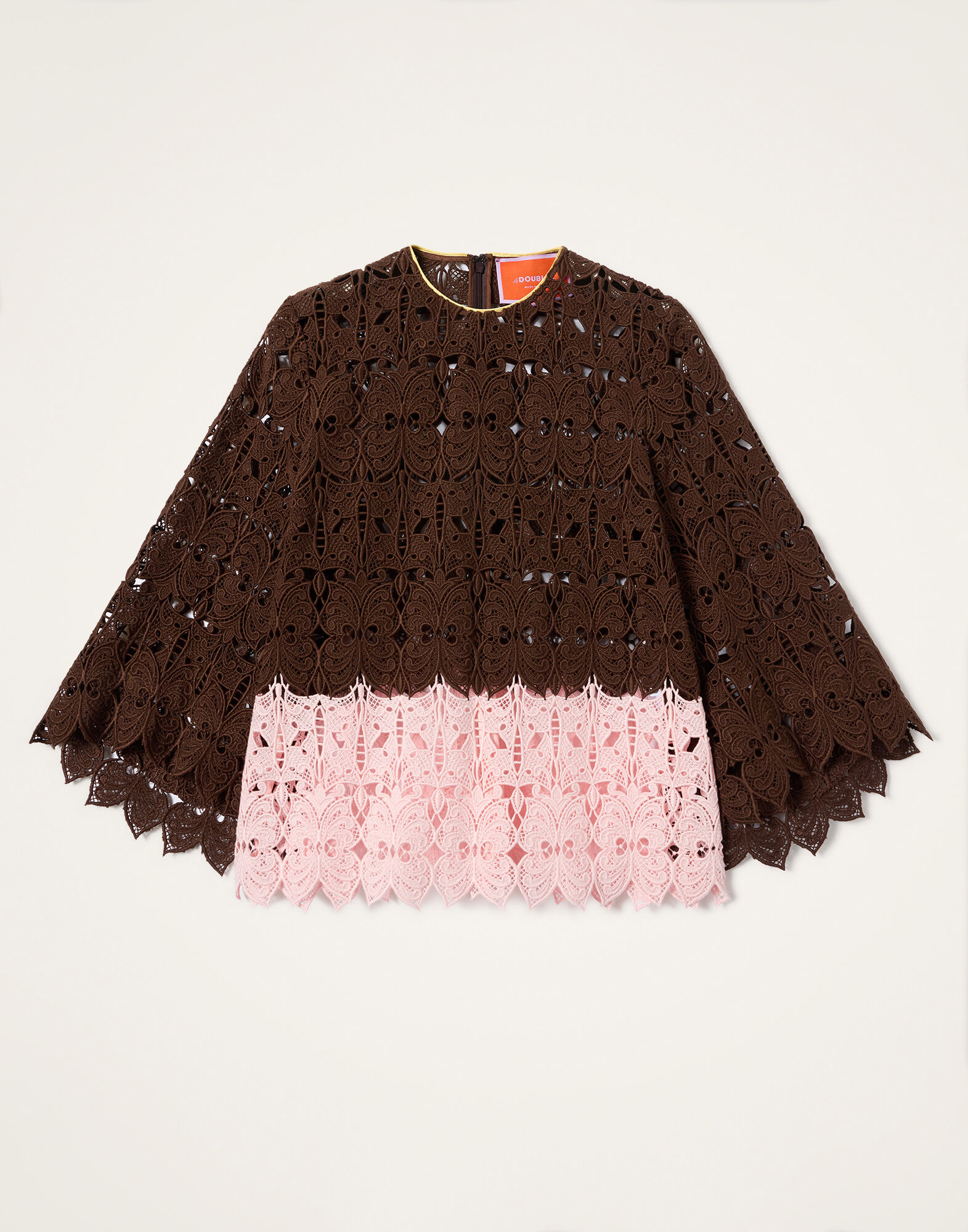 Lacey Make An Exit Top La DoubleJ: Color Block Chocolate & Pink Lacey Make An Exit Top La DoubleJ: Color Block Chocolate & Pink TOP0216LAC014