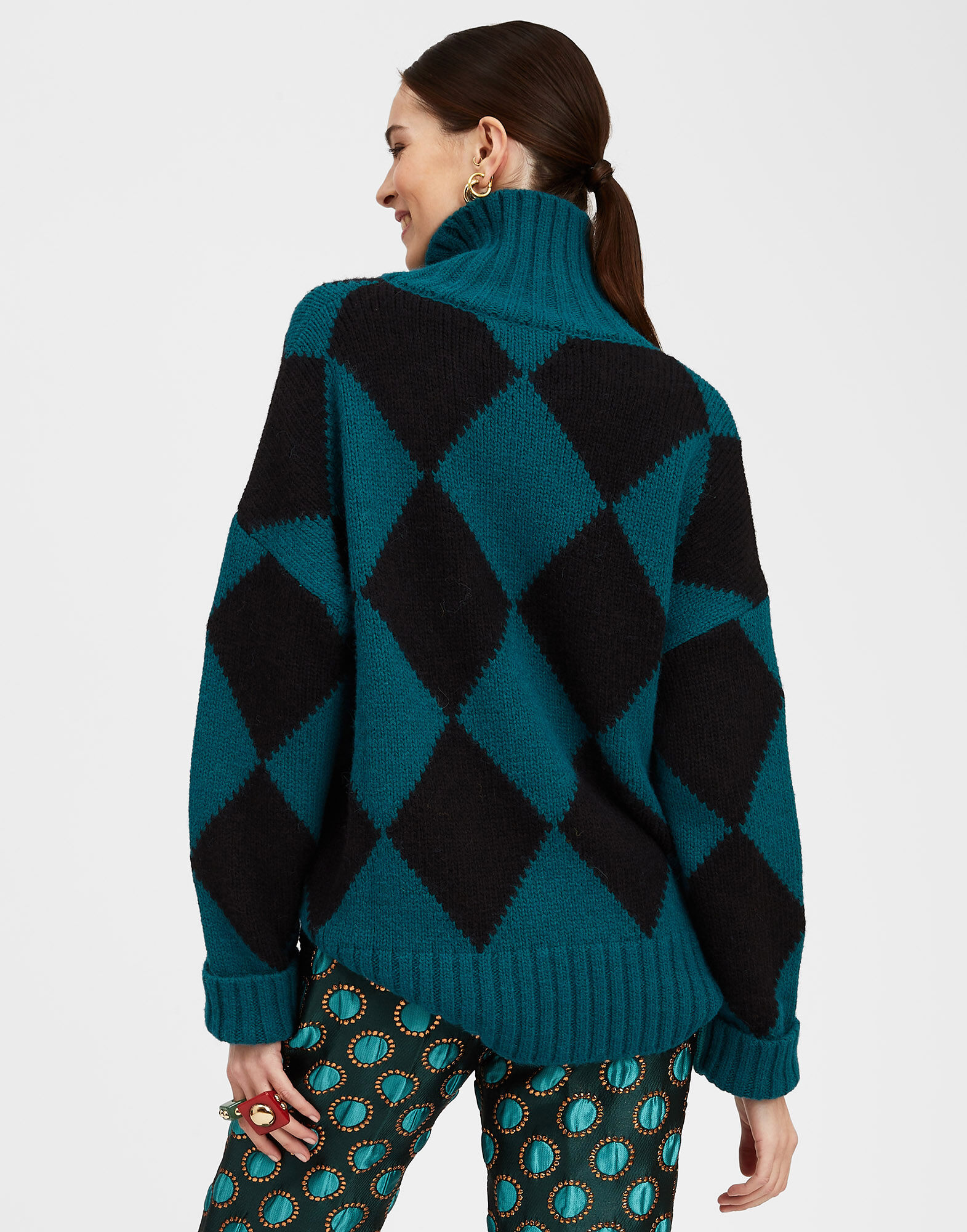 Argyle Sweater La DoubleJ: Green / Black PUL0091KNI064