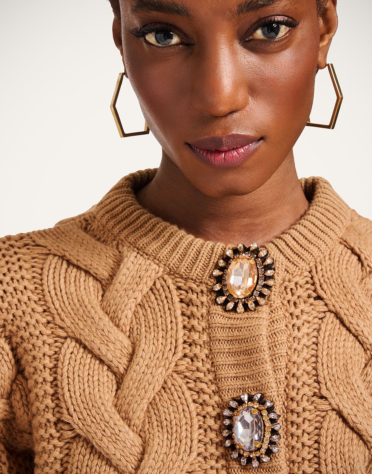 Portrait Cardigan La DoubleJ: Solid Brown Portrait Cardigan La DoubleJ: Solid Brown PUL0211KNI120