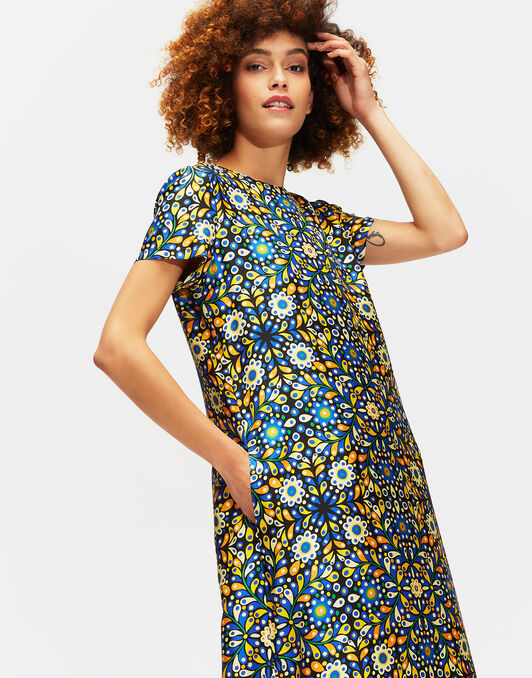 Swing Dress La DoubleJ: Confetti Blu Swing Dress LaDoubleJ: Confetti Blu DRE0001SIL001