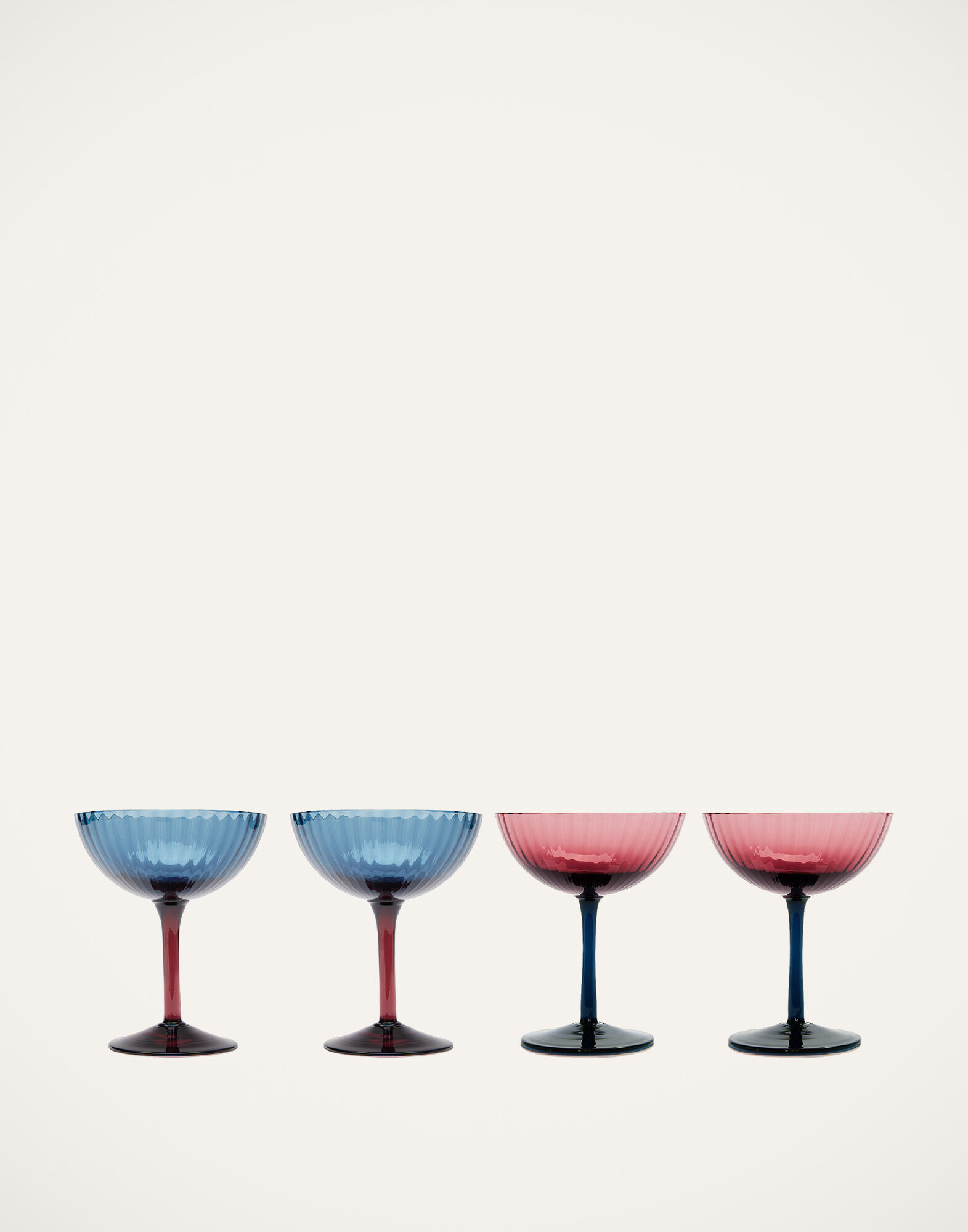 Champagne Coupe Set of 4 La DoubleJ: Mixed Champagne Coupe Set of 4 La DoubleJ: Mixed GLA0013MUR001