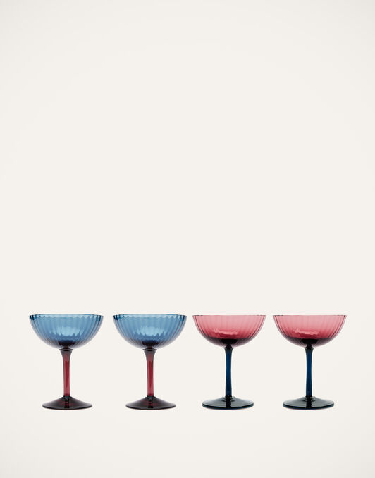 Champagne Coupe Set of 4 La DoubleJ: Mixed Champagne Coupe Set of 4 La DoubleJ: Mixed GLA0013MUR001