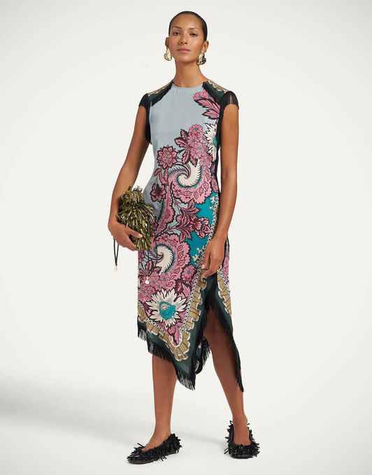 Scarf Dress La DoubleJ: Symposium Placée Light Blue DRE0964SIL009