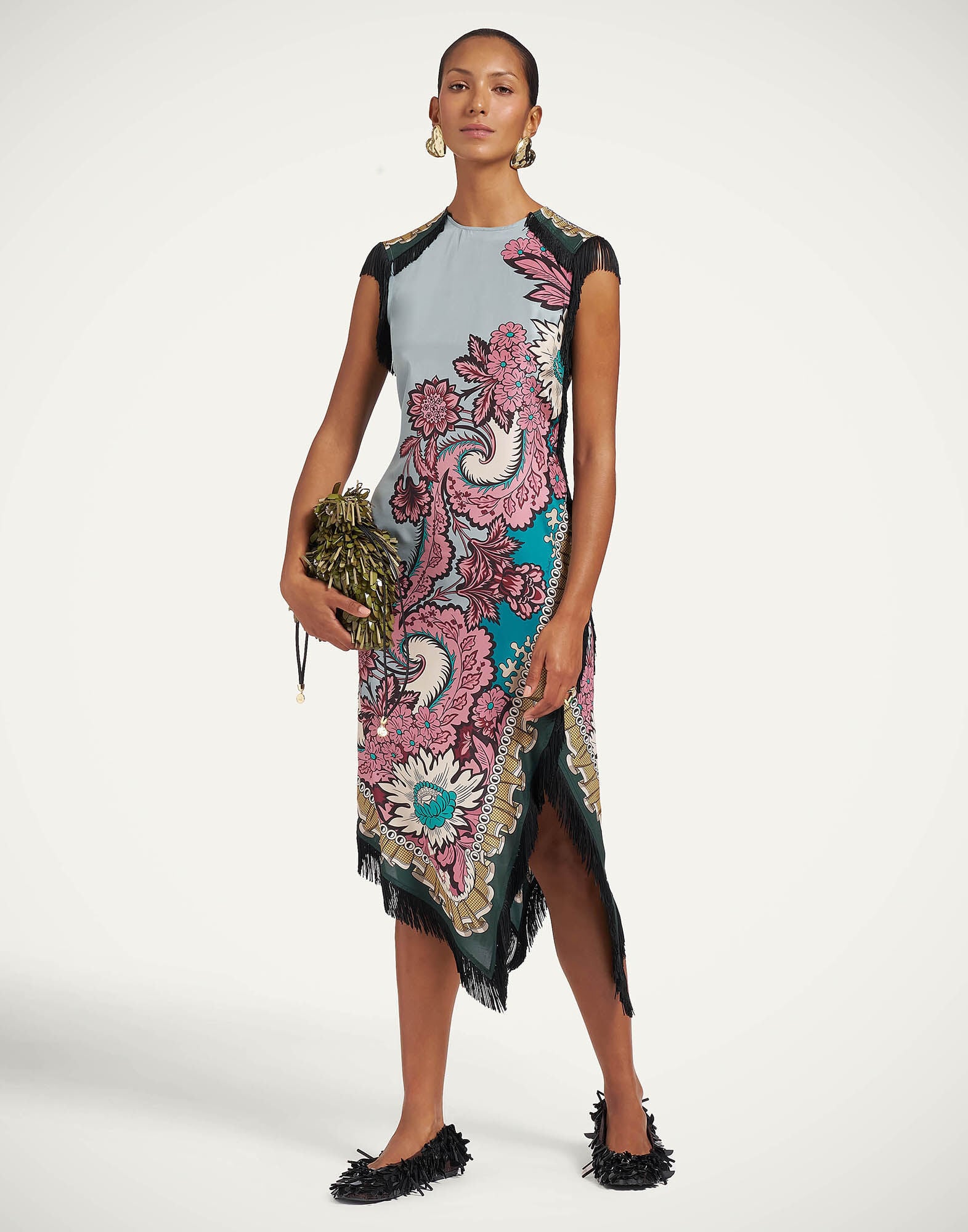 Scarf Dress La DoubleJ: Symposium Placée Light Blue DRE0964SIL009