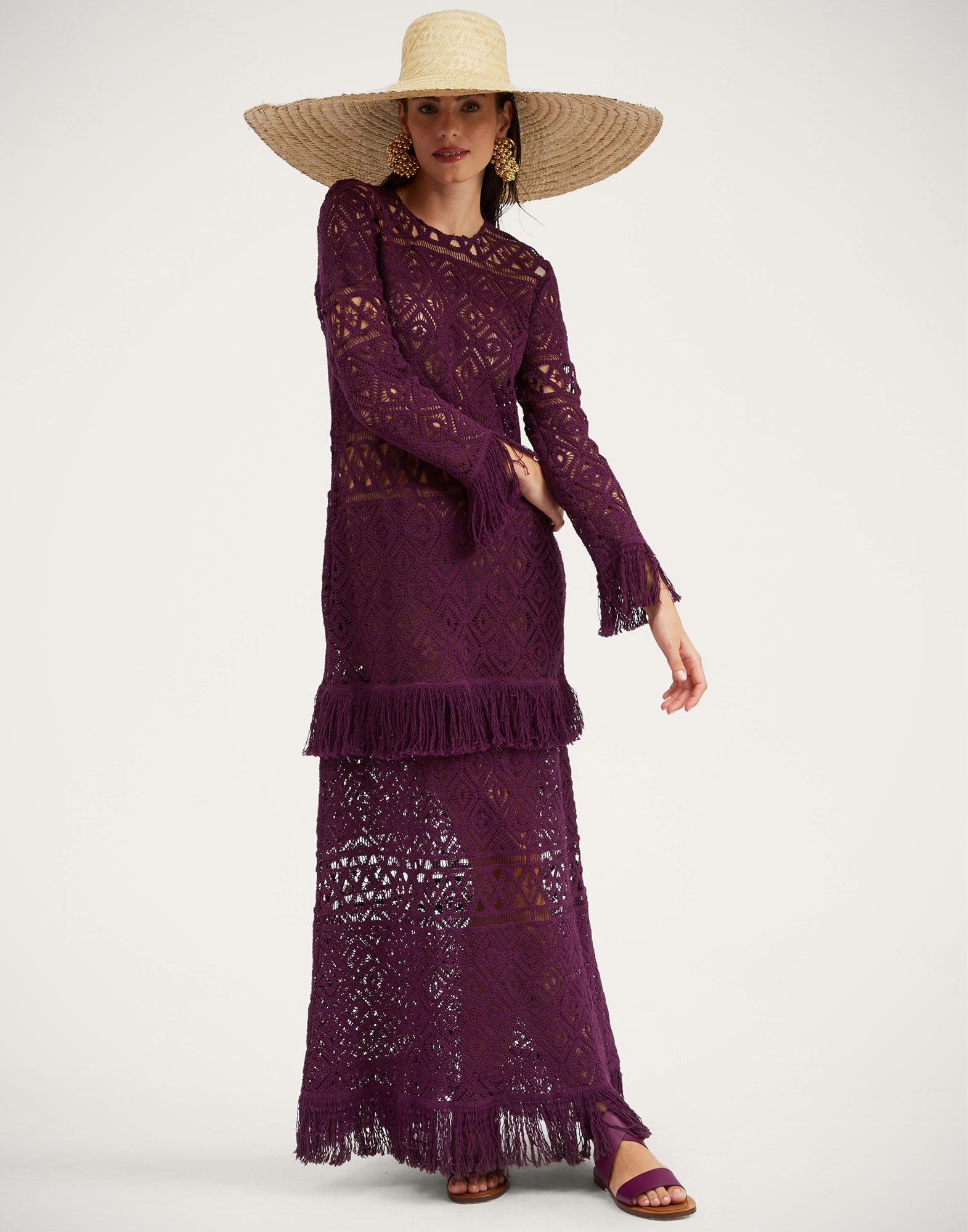 Lacey Long Sleeve Swing Dress La DoubleJ: Plaza Purple DRE0681JCQ080