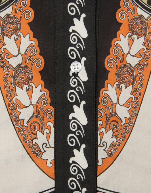 Mini Foulard Shirt La DoubleJ: Plume Placée Ivory SHI0168SAN006
